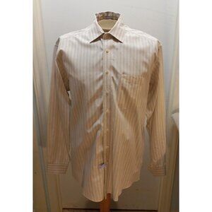 Joseph & Feiss Men's Dress Shirt 15/37 Non Iron 100% Cotton LS Yellow Stripes